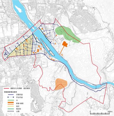 「宇治の文化的景観」選定範囲及び重要構成要素